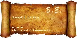 Bodoki Erika névjegykártya